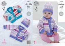 Load image into Gallery viewer, King Cole Babies Knitting Pattern Double Knit Cardigans &amp; Hat (4514)