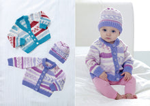 Load image into Gallery viewer, King Cole Babies Knitting Pattern Double Knit Cardigans &amp; Hat (4514)