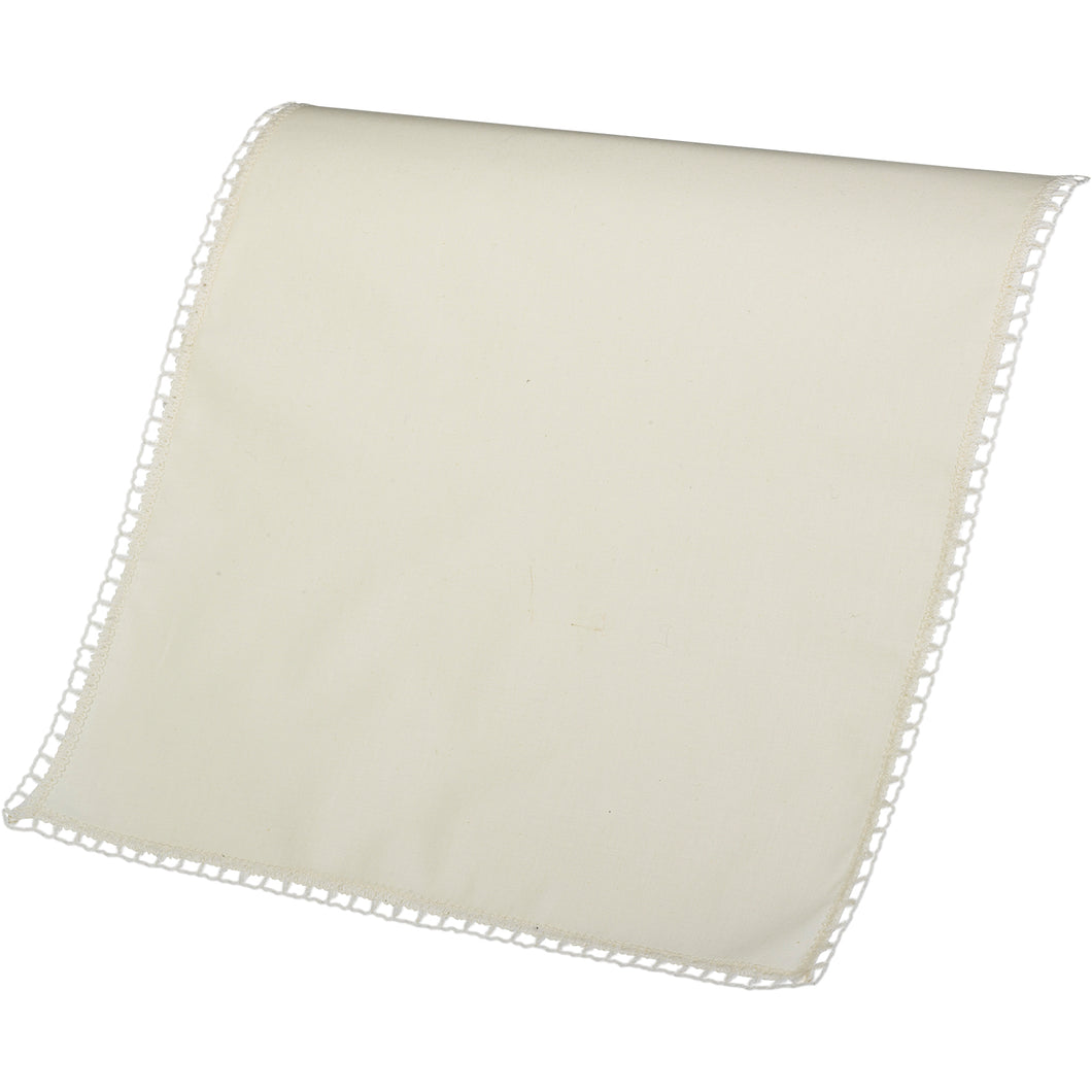Cotton Arm Caps Chair Back or Settee Back with Lace Style Trim (Cream)