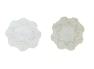 Pack of 4 Embroidered Floral Doilies Cream or White (3 Sizes)