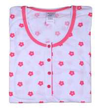 Load image into Gallery viewer, Ladies 100% Cotton Flower &amp; Polka Dot Pyjamas S - XL (Aqua or Red)
