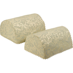 Floral Jacquard Round Arm Caps & Chair Back Set (4 Colours)