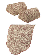 Load image into Gallery viewer, Floral Jacquard Round Arm Caps &amp; Chair Back Set (4 Colours)