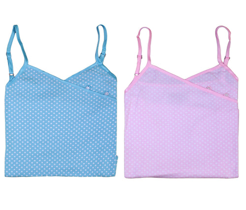Ladies Combed Cotton Polka Dot Shortie Pyjamas S - XL (Aqua or Pink)