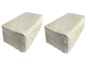 Linen Union Square Arm Caps or Chair Back with Lace Trim