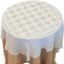 Load image into Gallery viewer, Crochet Lace Tablecloth 91cm x 91cm 100% Cotton Traditional Table Topper (White or Natural)