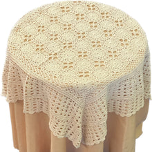 Load image into Gallery viewer, Crochet Lace Tablecloth 91cm x 91cm 100% Cotton Traditional Table Topper (White or Natural)