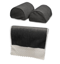 Load image into Gallery viewer, Chenille Arm Caps &amp; Chair Back Set with Lace Trim (7 Colours)