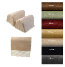 Load image into Gallery viewer, Chenille Rounded Arm Caps or Chair Backs With Lace Detail (Various Colours and Sizes)