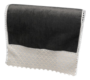 Chenille Rounded Arm Caps or Chair Backs With Lace Detail (Various Colours and Sizes)