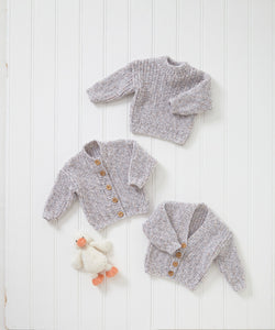 King Cole Double Knit Knitting Pattern – Baby Cardigans & Sweater 6058