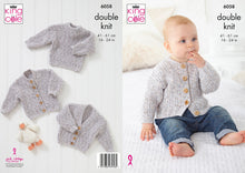 Load image into Gallery viewer, King Cole Double Knit Knitting Pattern – Baby Cardigans &amp; Sweater 6058