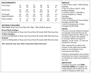King Cole Double Knit Knitting Pattern – Baby Cardigans & Sweater 6058
