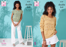 Load image into Gallery viewer, King Cole Double Knitting Pattern - Ladies Sweater and Top (6127)