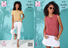Load image into Gallery viewer, King Cole Double Knitting Pattern - Ladies Short Sleeve &amp; Vest Top (6128)