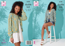 Load image into Gallery viewer, King Cole Double Knitting Pattern - Ladies V Neck &amp; Round Neck Cardigan (6130)