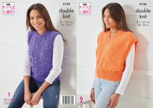 Load image into Gallery viewer, King Cole DK Knitting Pattern - Ladies Slipover Vests (6136)