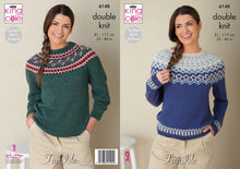 Load image into Gallery viewer, King Cole DK Knitting Pattern Womens ‘Knit in the Round’ Fair Isle Sweater 6148