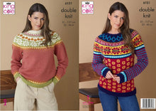 Load image into Gallery viewer, King Cole Double Knit Knitting Pattern Ladies Fair Isle Sweaters 6151
