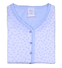 Load image into Gallery viewer, Ladies Jersey Cotton Pyjamas - Floral Top &amp; Checked 3/4 Bottoms (Blue or Pink)