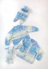 Load image into Gallery viewer, King Cole Knitting Pattern - Baby Jacket, Sweater &amp; Hat (6166)