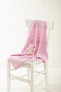 King Cole Double Knitting Pattern - Baby Cardigan Hat & Blanket (6180)