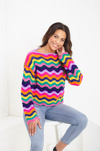 King Cole Double Knitting Pattern Women’s Wave Pattern Jumper & Cardigan 6181