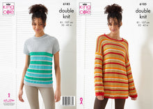 Load image into Gallery viewer, King Cole Double Knit Knitting Pattern - Ladies Sweater &amp; Top (6185)