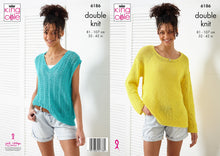 Load image into Gallery viewer, King Cole Double Knit Knitting Pattern - Ladies Sweater &amp; Tank Top (6186)