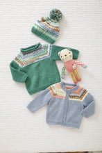 Load image into Gallery viewer, King Cole Knitting Pattern Babies Cardigan, Sweater, Matinee Coat &amp; Hat 6211