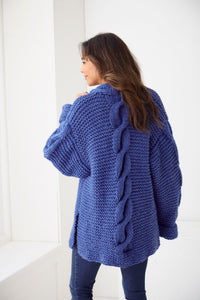 King Cole Knitting Pattern Cable Super Chunky Sweater & Cardigan 6217