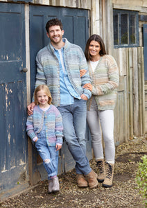 King Cole Aran Knitting Pattern - Family Cable Knit Cardigans (6221)