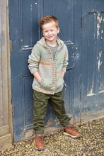Load image into Gallery viewer, King Cole Aran Knitting Pattern Boys Hoodie &amp; Button Up Jacket 6222