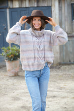 Load image into Gallery viewer, King Cole Aran Knitting Pattern Women’s Cowl or Round Neck Sweater (6225)