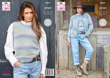 Load image into Gallery viewer, King Cole Aran Knitting Pattern Women’s Cardigan &amp; Vest 6227
