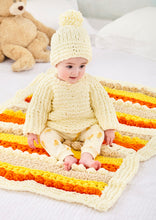 Load image into Gallery viewer, King Cole 6229 Knitting Pattern Baby Set Sweater, Hat, Sleeping Bag &amp; Blanket