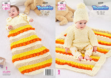 Load image into Gallery viewer, King Cole 6229 Knitting Pattern Baby Set Sweater, Hat, Sleeping Bag &amp; Blanket