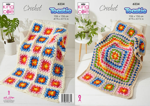 King Cole Cosy Blankets Crochet Pattern (6234)
