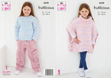 Load image into Gallery viewer, King Cole Knitting Pattern Girls Poncho and Sweater 6240