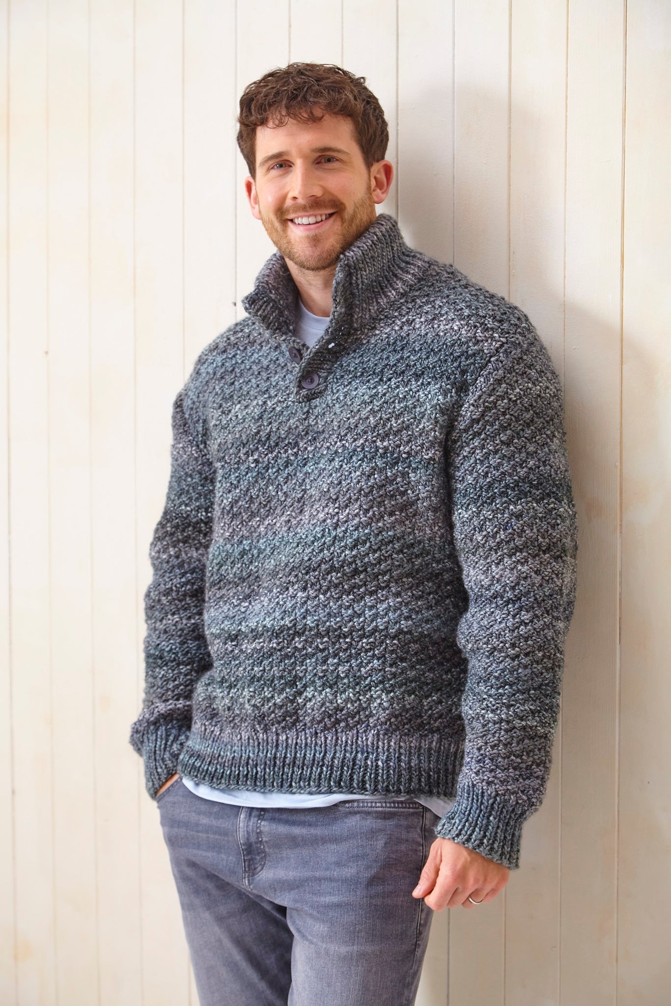 Mens chunky knit jumper pattern hotsell
