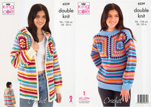Load image into Gallery viewer, King Cole Double Knit Crochet Pattern Granny Square Hoodie &amp; Jumper 6259