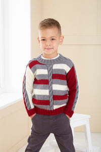 King Cole Knitting Pattern Kids Cable Double Knit Sweaters (6261)