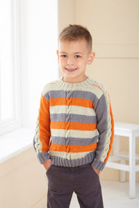 King Cole Knitting Pattern Kids Cable Double Knit Sweaters (6261)