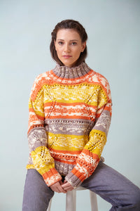 King Cole Chunky Knit Knitting Pattern Ladies Fair Isle Cardigan & Sweater 6271