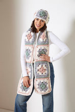 Load image into Gallery viewer, King Cole Chunky Crochet Pattern Granny Square Hat &amp; Scarf Accessories 6275