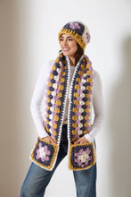 Load image into Gallery viewer, King Cole Chunky Crochet Pattern Granny Square Hat &amp; Scarf Accessories 6275
