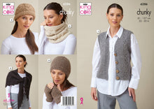 Load image into Gallery viewer, King Cole Chunky Knitting Pattern Ladies Waistcoat &amp; Accessories 6286