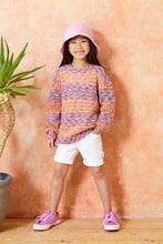Load image into Gallery viewer, King Cole Knitting Pattern Girls Double Knit Round or Slash Neck Sweater 6298