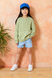 King Cole Knitting Pattern Girls Double Knit Raglan Sleeve Sweater or Cardigan 6299