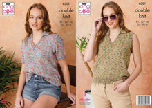 Load image into Gallery viewer, King Cole Knitting Pattern Ladies Double Knit Sleeveless or Short Sleeve Tops 6301